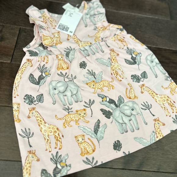 🌸 NWT Baby Girl Onesie set/ safari Dress / blue bunny Romper Lot of 3 - Picture 3 of 8